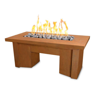 Alameda Corten Steel Fire Table with FLAMES NO BACKGROUND