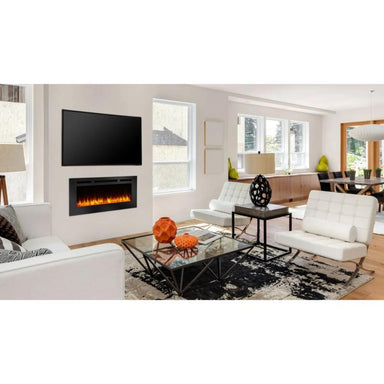 Allusion Wall-mounted Electric Fireplace in the living room under the television