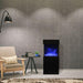 Amantii Cube-Base-Speaker for Cube Electric Fireplace showing its beautiful blue ember light