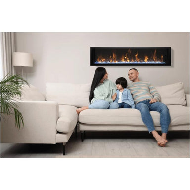 Amantii Panorama BI Slim Full View Smart Electric Fireplace Enjoyed By The Family In The Cold Season