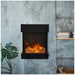 Amantii The Cube Freestanding Smart Electric Fireplace Installed in An Industrial Wall as A Centerpiece