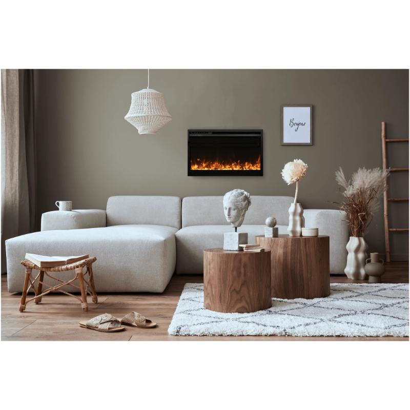 Amantii Traditional Xtraslim Smart Fireplace placed at the living room