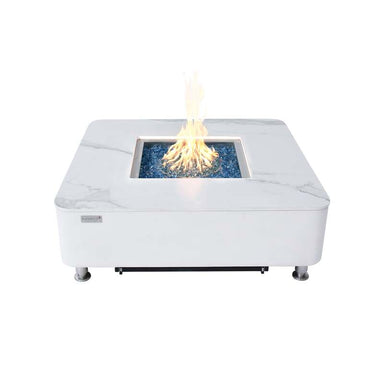 Annecy Porcelain Fire Table by Elementi Plus with flames without background