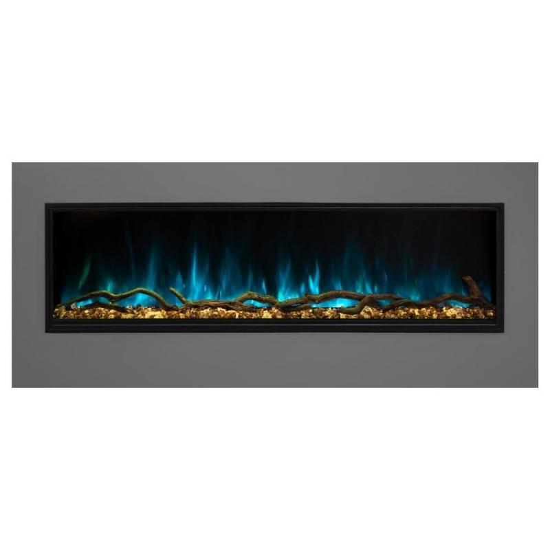 Blue flames and orange ember on Your Modern Flames Landscape Pro Slim 56
