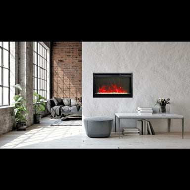 Classic Extra Slim Electric Fireplace in minimalist apartment