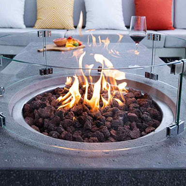 Closer flame look on the Metropolis Fire Table