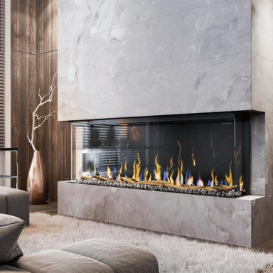 Dimplex IgniteXL Bold Built-In Electric Fireplace in a thick marble wall