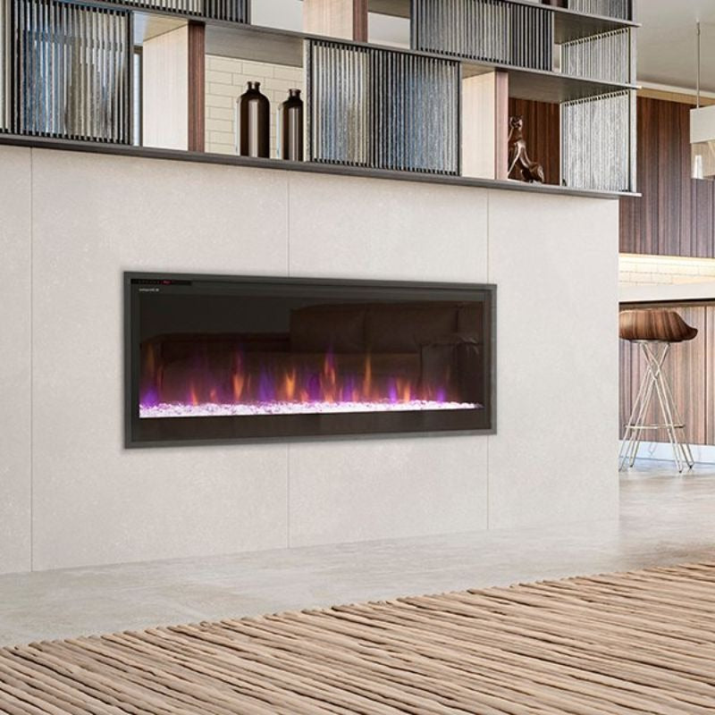 Dimplex Multi-Fire SL Slim Installed below the display cabintet to show its flames