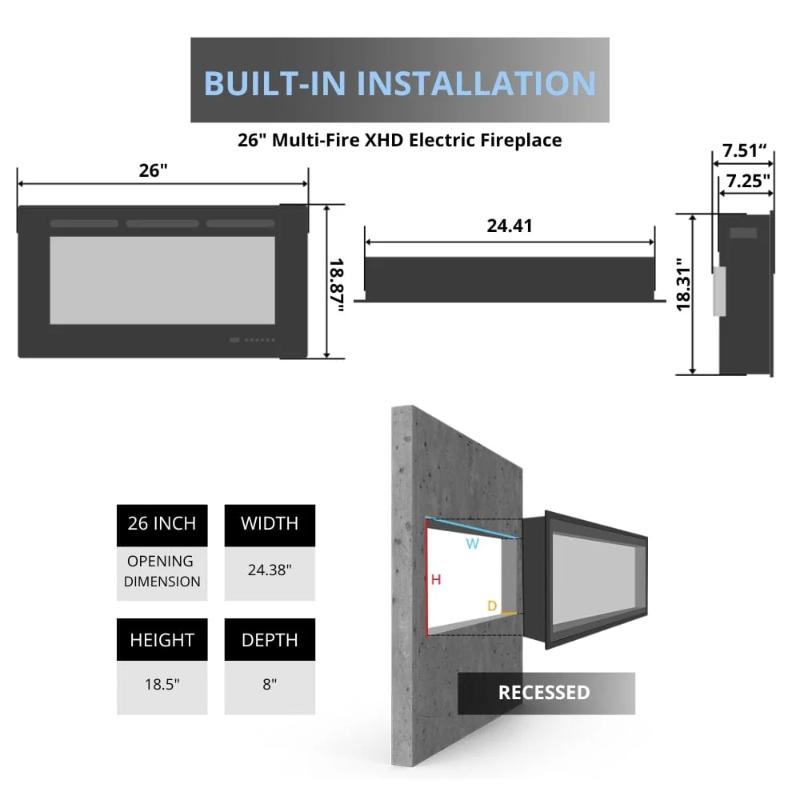 Dimplex Multi-Fire XHD Electric Firebox installation