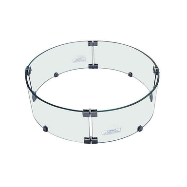 Elementi Lunar Bowl Fire Table Windscreen showing its detailed glass and all attachments