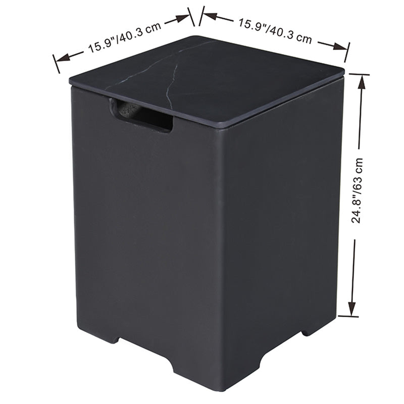 Square Porcelain Tank cover Dimension Black 25