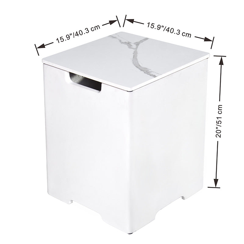 Square Porcelain Tank cover 20.5 White