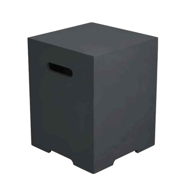 Elementi Square Tank Cover - Smooth Finish in Dark Grey no Background