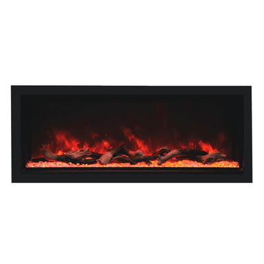 Extra Tall Electric Fireplace with red flames WITHOUT BACKGROUND