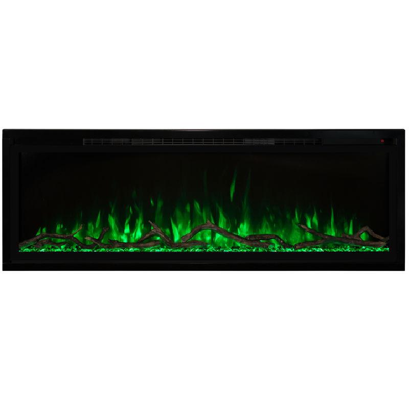 Green Emeber and Green flames on the Modern Flames Spectrum Slimline