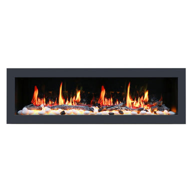 Latitude II Smart Electric Fireplace by Litedeer Homes without any background showcasing its flames