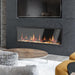 Latitude Smart Electric Fireplace in black perfectly placed in the living area under the television