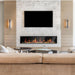 Litedeer Homes Latitude Smart Electric Fireplace 75 placed indoors below the television to provide heat