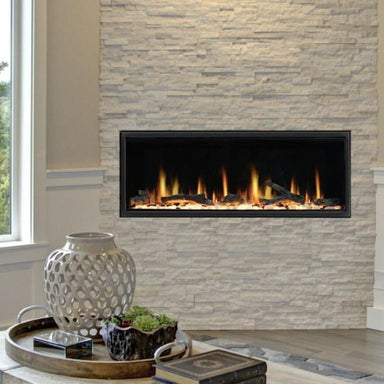 Litedeer Homes Latitude Smart Electric Fireplace in 45 is placed on an accent wall as a centerpiece