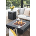 Modeno Aurora in black placed outdoor with tank cover