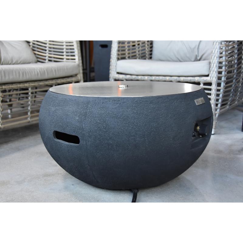 Modeno York Fire Bowl in Slate Black with the included Lid