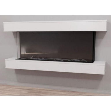 Modern Flames Floating Mantel Set in Whitefor Orion Multi Electric Fireplace