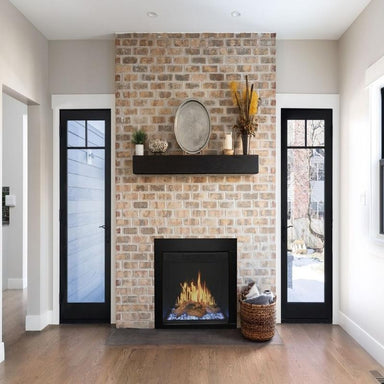 Modern Flames Orion Traditional 30 seamlessly placed on a wall as a centerpiece