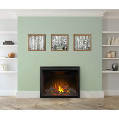 Napoleon Ascent Built-In Electric Fireplace placed in the living area below the painting