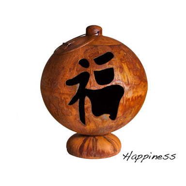 "Peace, Happiness, Tranquility" Fire Globe - Happiness NO BACKGROUND