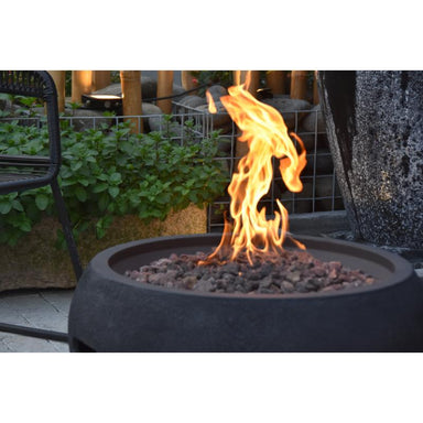 Showcasing the powerful flame on the Modeno York Fire Bowl