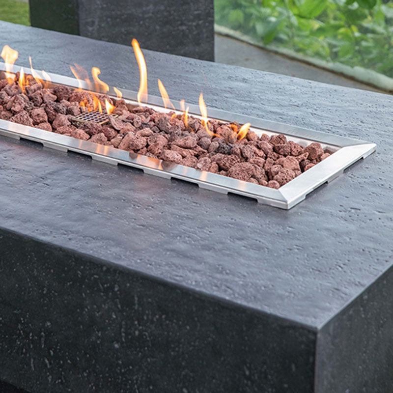 Showing the flames on the Dark Gray Hampton Fire Table