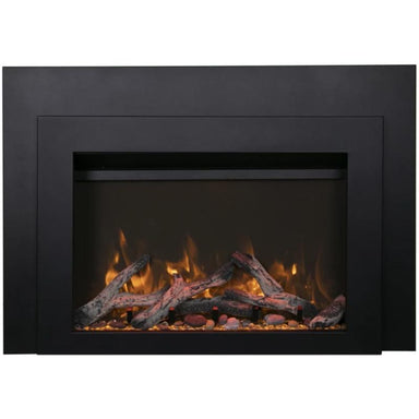 Sierra Flame Smart Electric Fireplace Insert with Black Steel Surround NO BACKGROUND