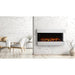 SimpliFire Scion Trinity Built-In Electric Fireplace in black placed in a white and wooden themed living area