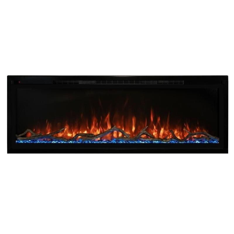 Spectrum Slimline Electric Fireplace with Blue Emebers and Orange Flames