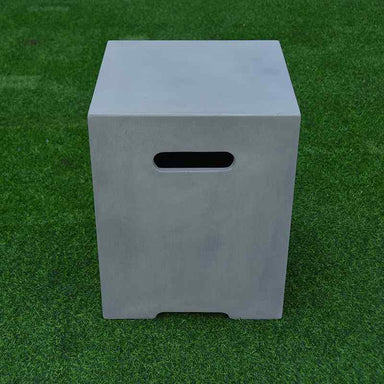Square Tank Cover - Smooth Finish in Light Grey Facing Front