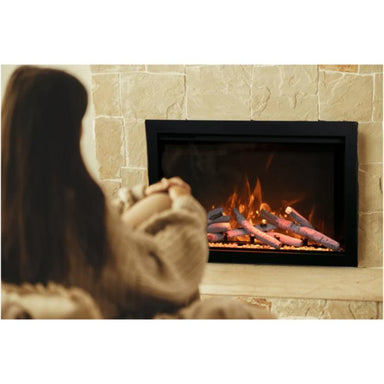 The Amantii Traditional Smart Electric Fireplace is Enjoyed By The Person