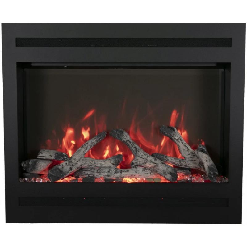 The Amantii Zero Clearance Electric Fireplace with Real Logs