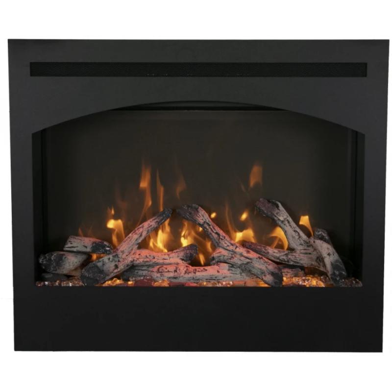 The Amantii Zero Clearance Electric Fireplace with Different Cover with Real Logs