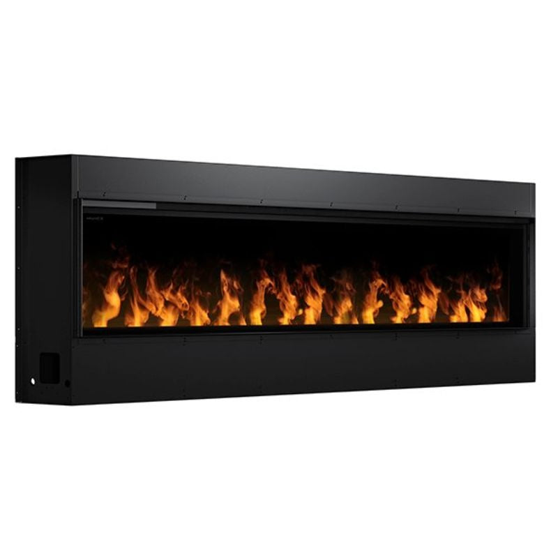 The Optimyst Linear Water Vapor Fireplace in Black without Background Right Angle View