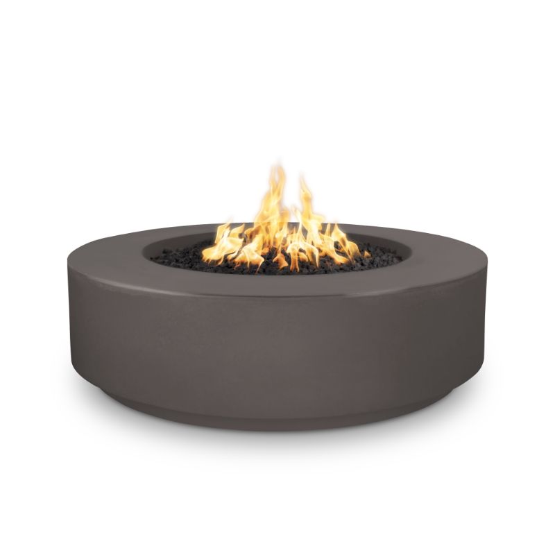 The Outdoor Plus 12" Tall Round Florence Concrete Fire Pit Chestnut