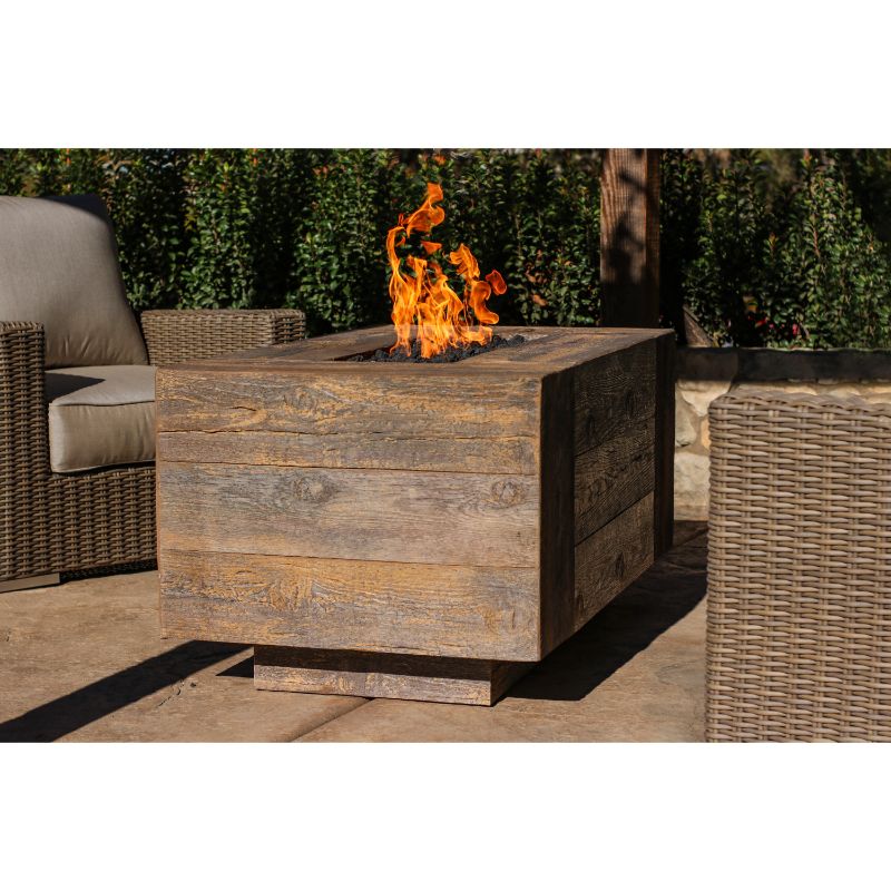 The Outdoor Plus Catalina Rectangular Concrete Fire Pit in Outdoor Living Space