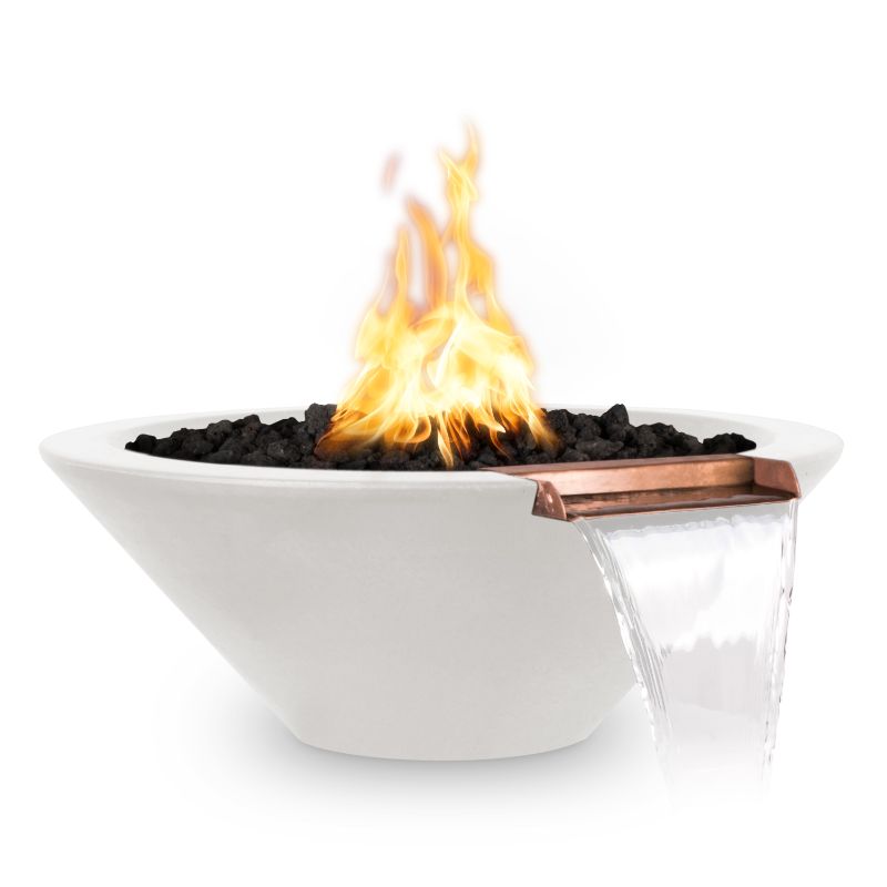 The Outdoor Plus Cazo Round Concrete Fire & Water Bowl Limestone