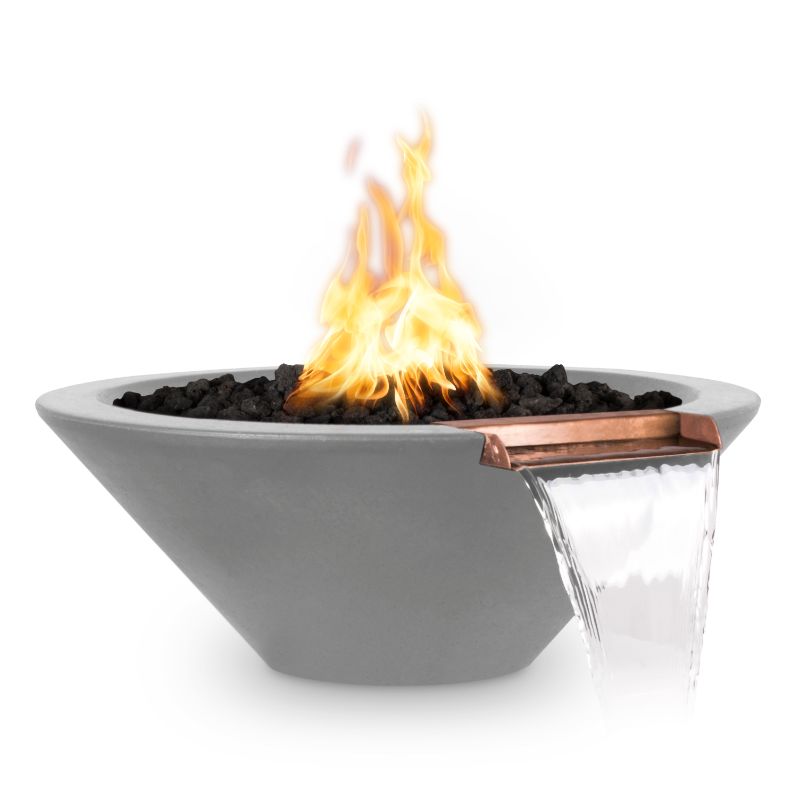 The Outdoor Plus Cazo Round Concrete Fire & Water Bowl Natural Gray