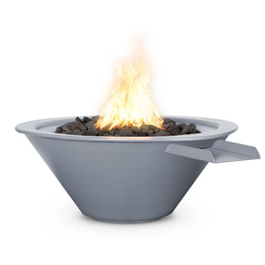 The Outdoor Plus Cazo Round Powder-Coated Metal Fire & Water Bowl Gray