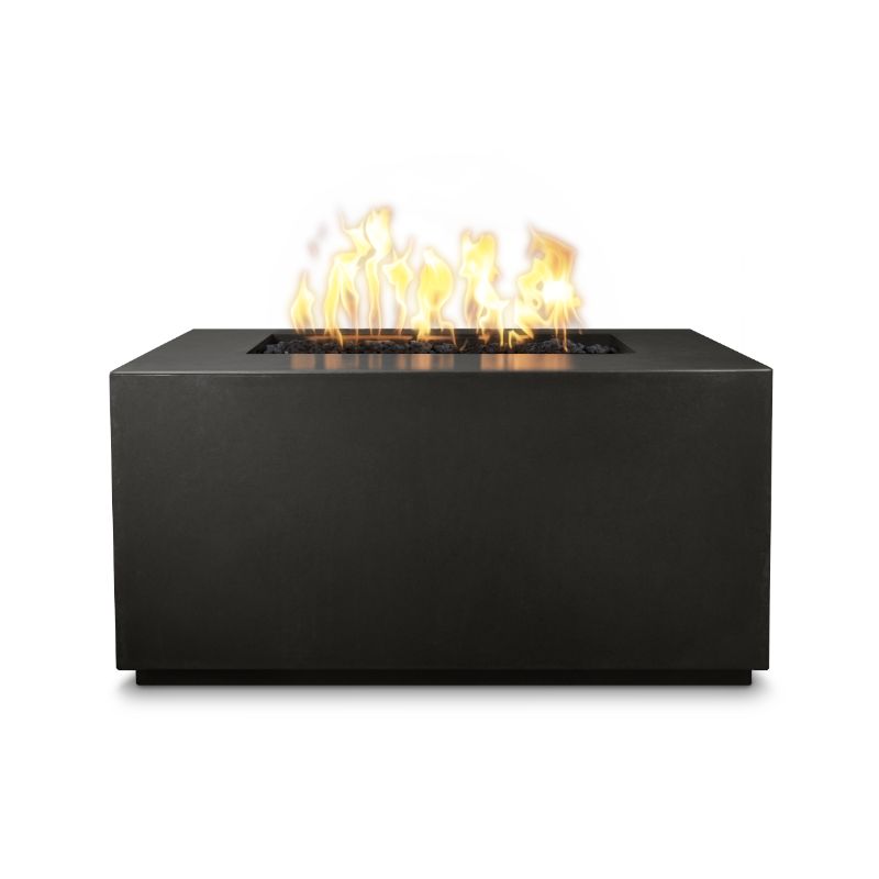 The Outdoor Plus Pismo Rectangular Concrete Gas Fire Pit Black