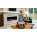 The Scion Built-In Electric Fireplace by SimpliFire providing warmth in a cozy room