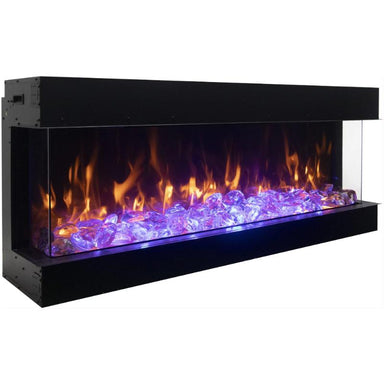 The Tru View XL Deep 3-Sided Smart Electric Fireplace in Black without Any Backgrounds