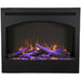 The Zero Clearance Electric Fireplace Showing it search cover in black