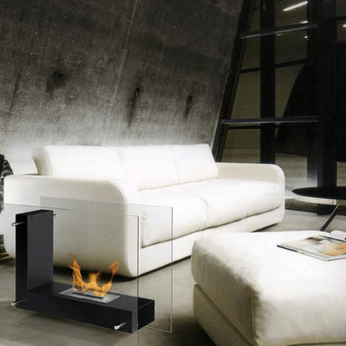 The Bio Flame Allure placed Indoor beside the couches
