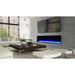 The elegant look of the Scion Built-In Electric Fireplace on a gray themed living area